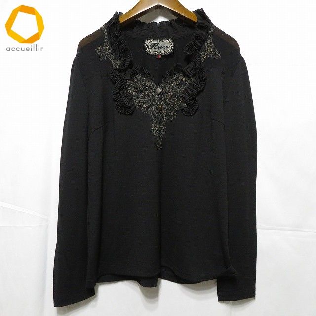 wnc インポートロッサ import Rossa カットソー 46 黒 刺繍 レース