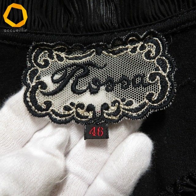 wnc インポートロッサ import Rossa カットソー 46 黒 刺繍 レース