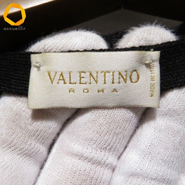 wnc ヴァレンティノ VALENTINO カーディガン 黒 リブニット ボレロ