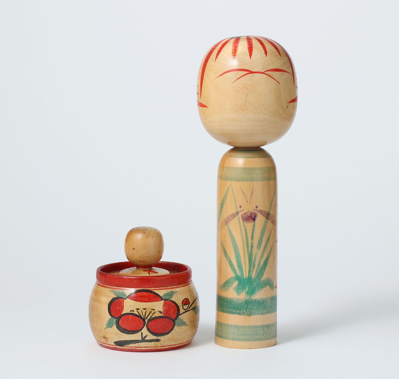 創作こけし ひろとし 2体まとめて Kokeshi dolls こけし2本まとめて 菅原敏（1937ｰ1992） 高さ9.5ｰ25㎝ | KOKESHI DOLLS
