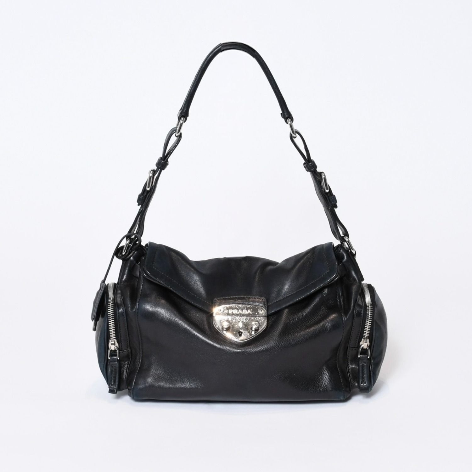 PRADA プラダ 三角ロゴ ショルダーバッグ BT3307 ブラック PRADA プラダ 三角ロゴ ショルダーバッグ BT3307 ブラック