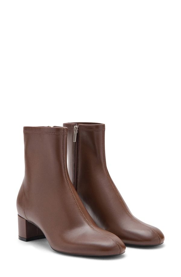 マンゴ レディース ブーツ・レインブーツ シューズ Women\'s Heeled Leather Ankle Boots