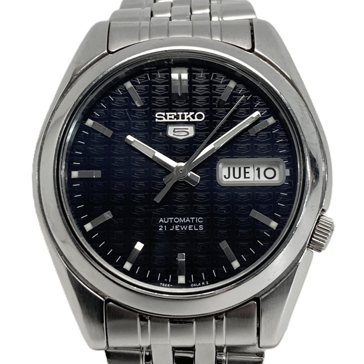 SEIKO セイコー 5 デイデイト 21石 裏スケ 7S26-01V0 ブラック 自動