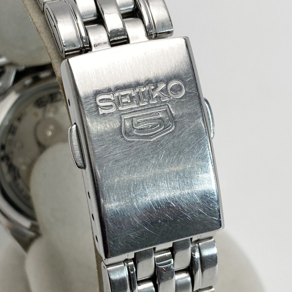  SEIKO セイコー 5 デイデイト 21石 裏スケ 7S26-01V0 ブラック 自動巻き メンズ 腕時計 イージーパンツ 自動巻き時計 腕時計(アナログ)