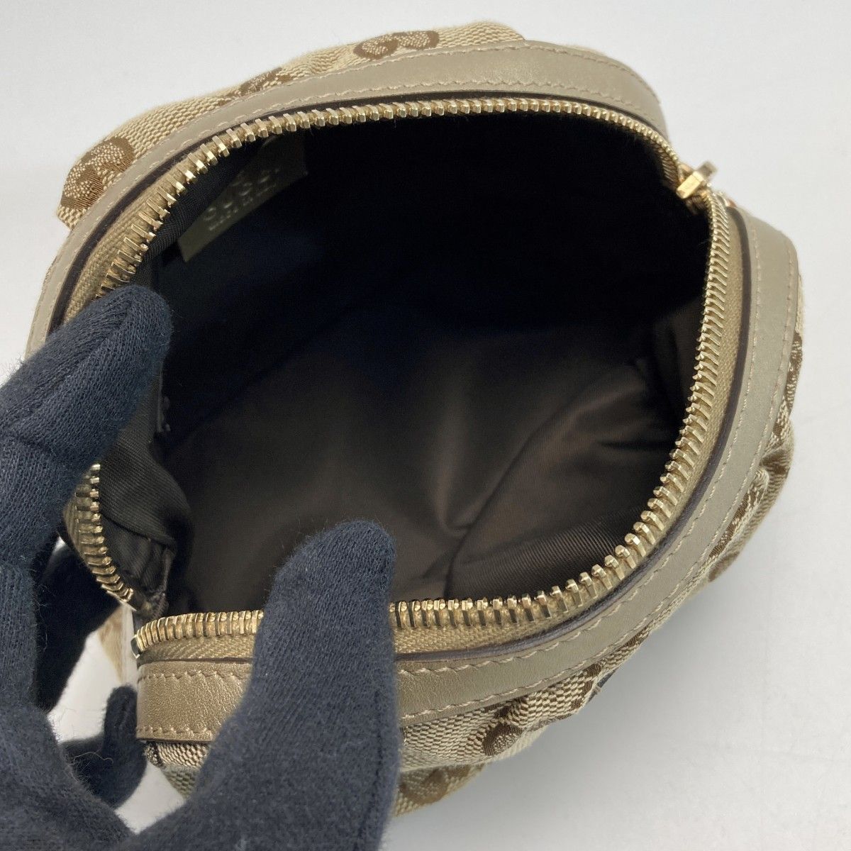 GUCCI グッチ GGキャンバス バンブー ポーチ 246175 ベージュ コスメ