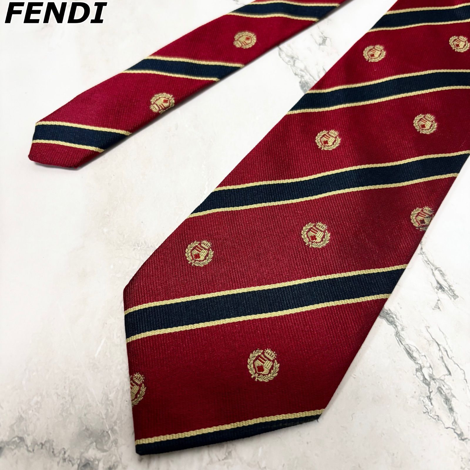 美品】フェンディ FENDI ネクタイ シルク100% PURE SILK 高級シルク 総