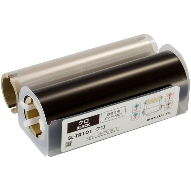 マックス ビーポップ 100タイプ用 詰替え用インクリボン 標準色 60m 黒 SL-TR101クロ （1点）
