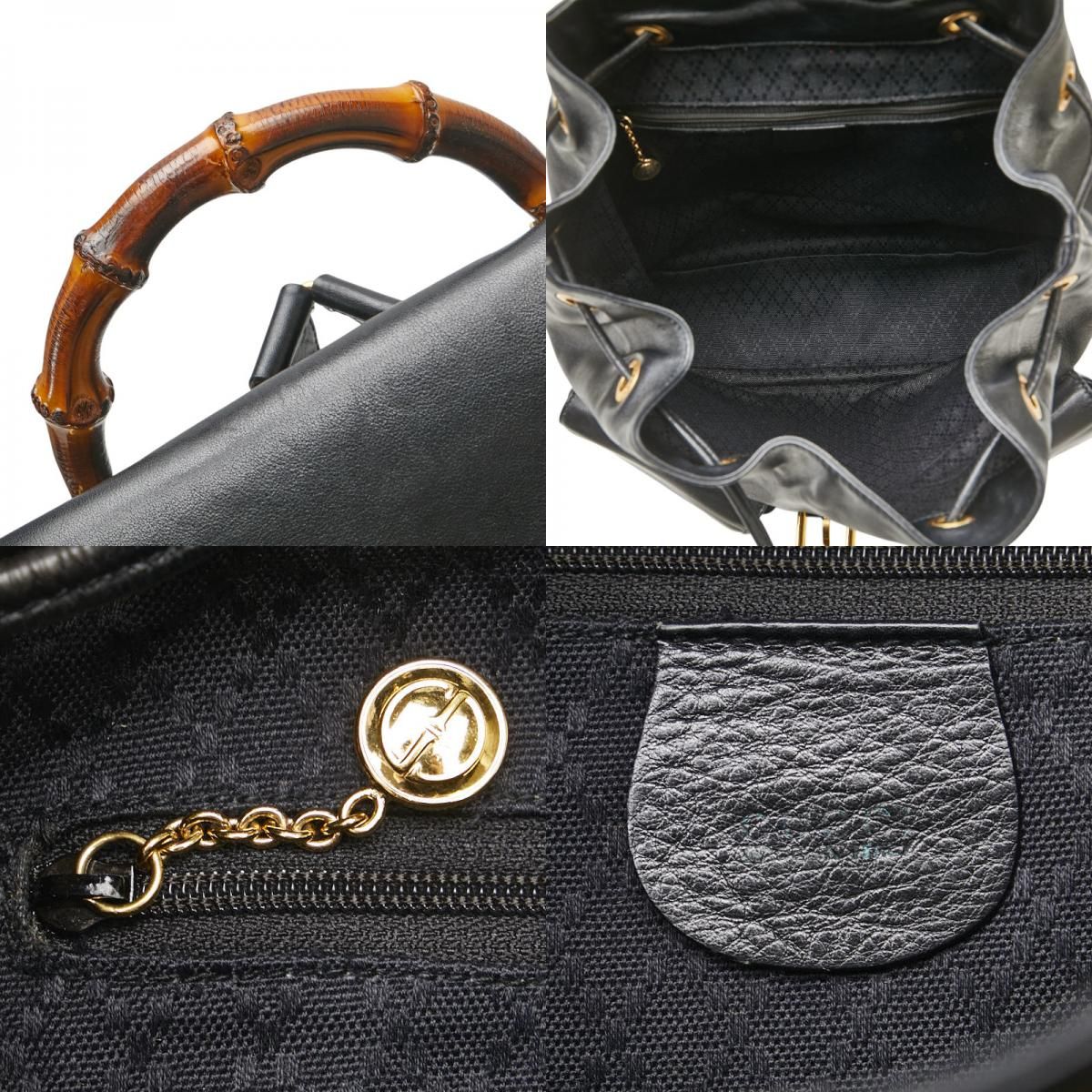 1円 GUCCI グッチ 003 2058 0016 バンブー パテントレザー GUCCI 