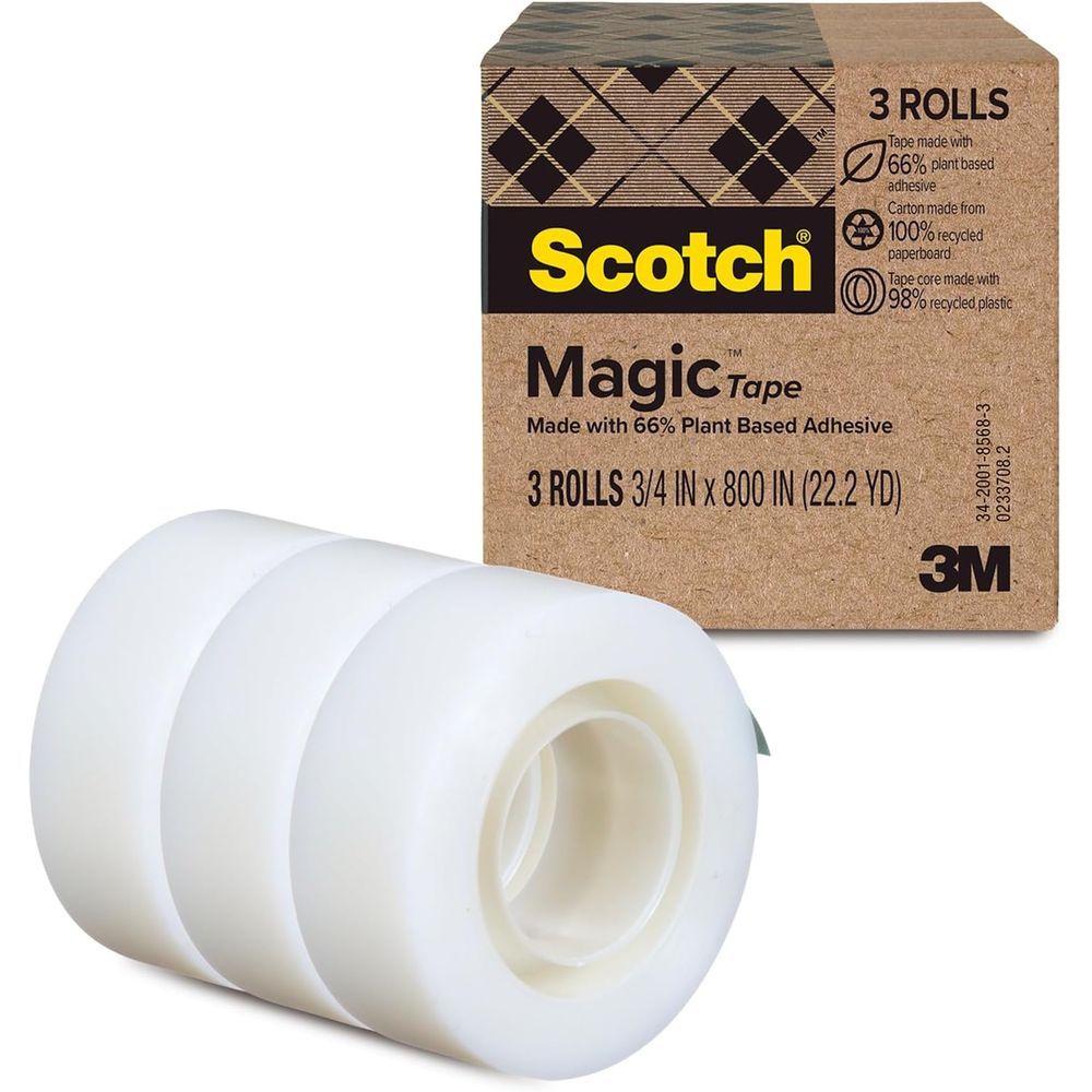 （まとめ買い）スリーエム 植物由来66% 粘着剤 詰め替え用 メンディングテープ リフィル 19mm×20m 3巻入 812S3 【×3セット】
