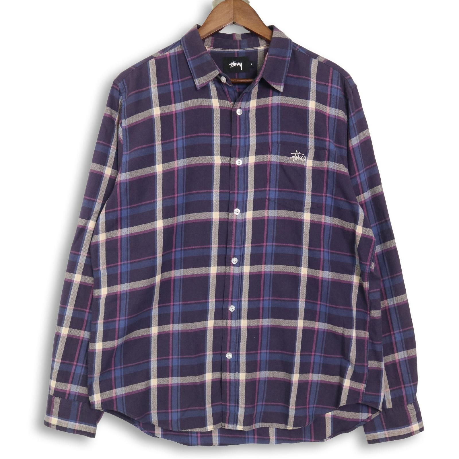 Stussy⁄ステューシー ロゴ刺繍 チェック柄 長袖シャツ RM1427-008