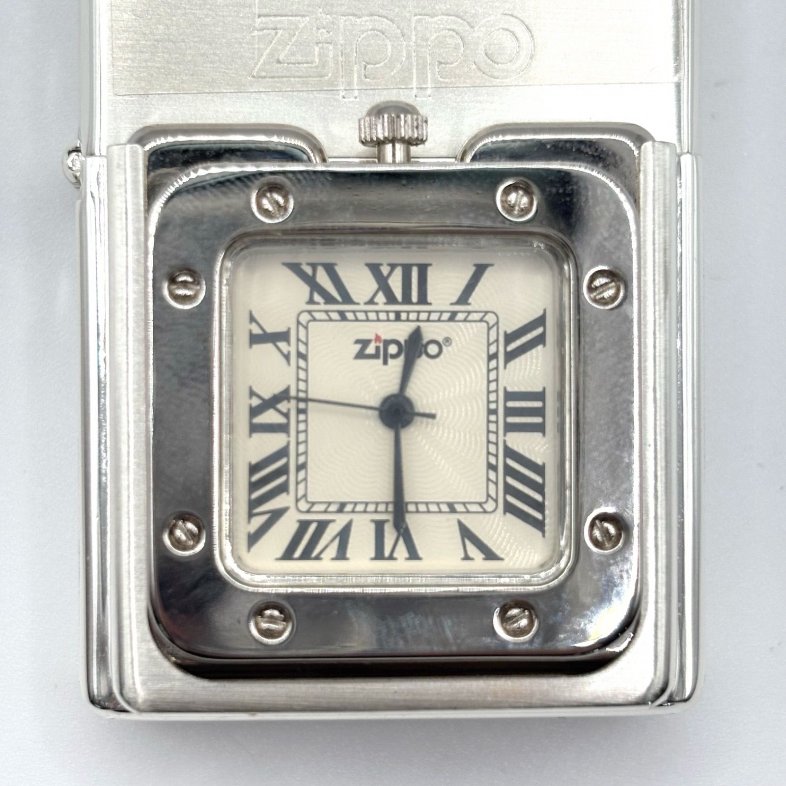 未使用】希少 ZIPPO ジッポー ライター 2004年製 タイムライト 時計付 
