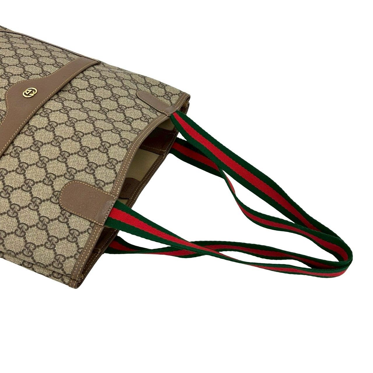 極 美品 GUCCI グッチ オールドグッチ シェリーライン GG ロゴ 柄 金具
