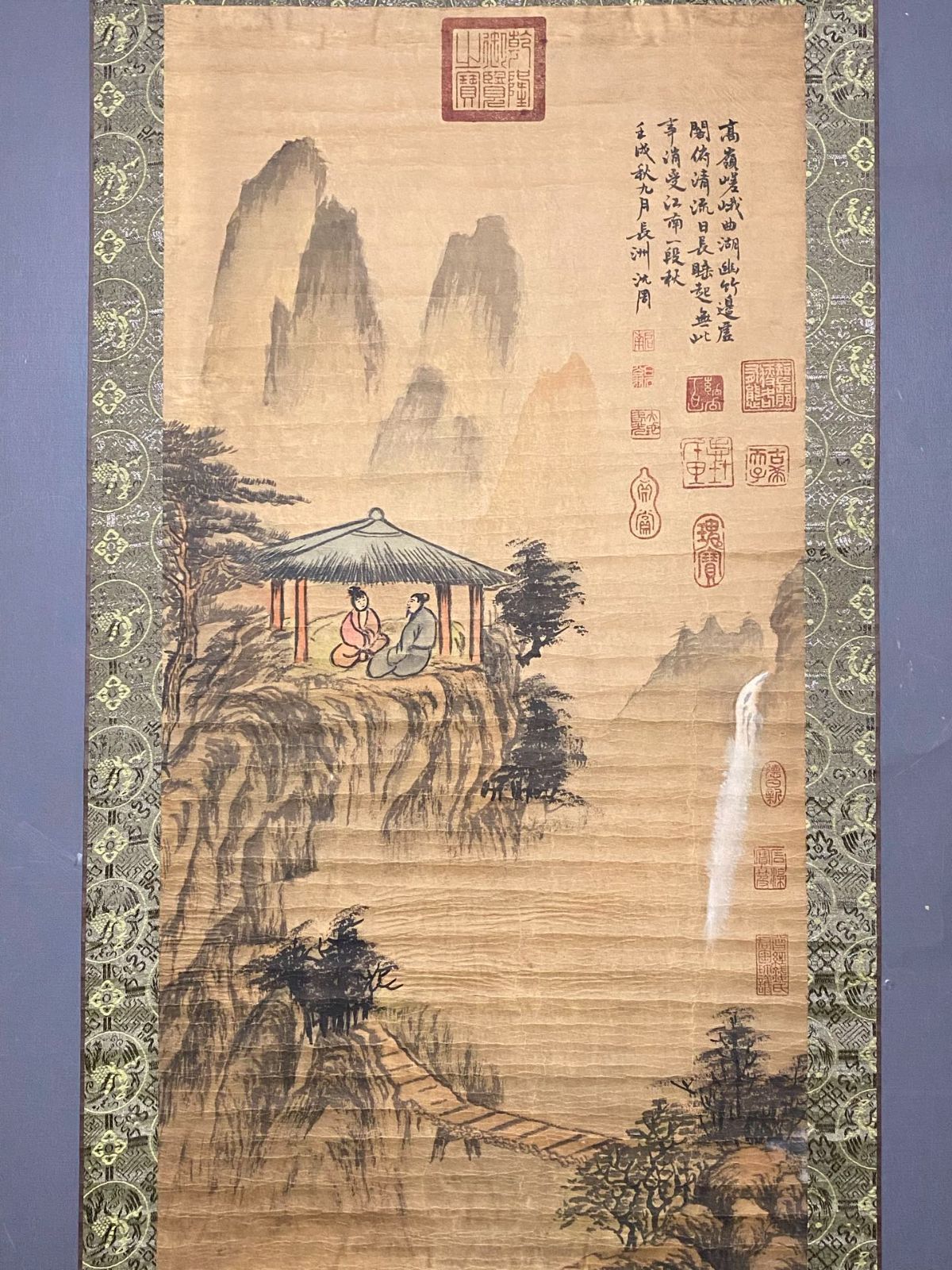 中国字画・張大千・三尺中堂画・山水画・繪画・肉筆紙本】・置物・古賞