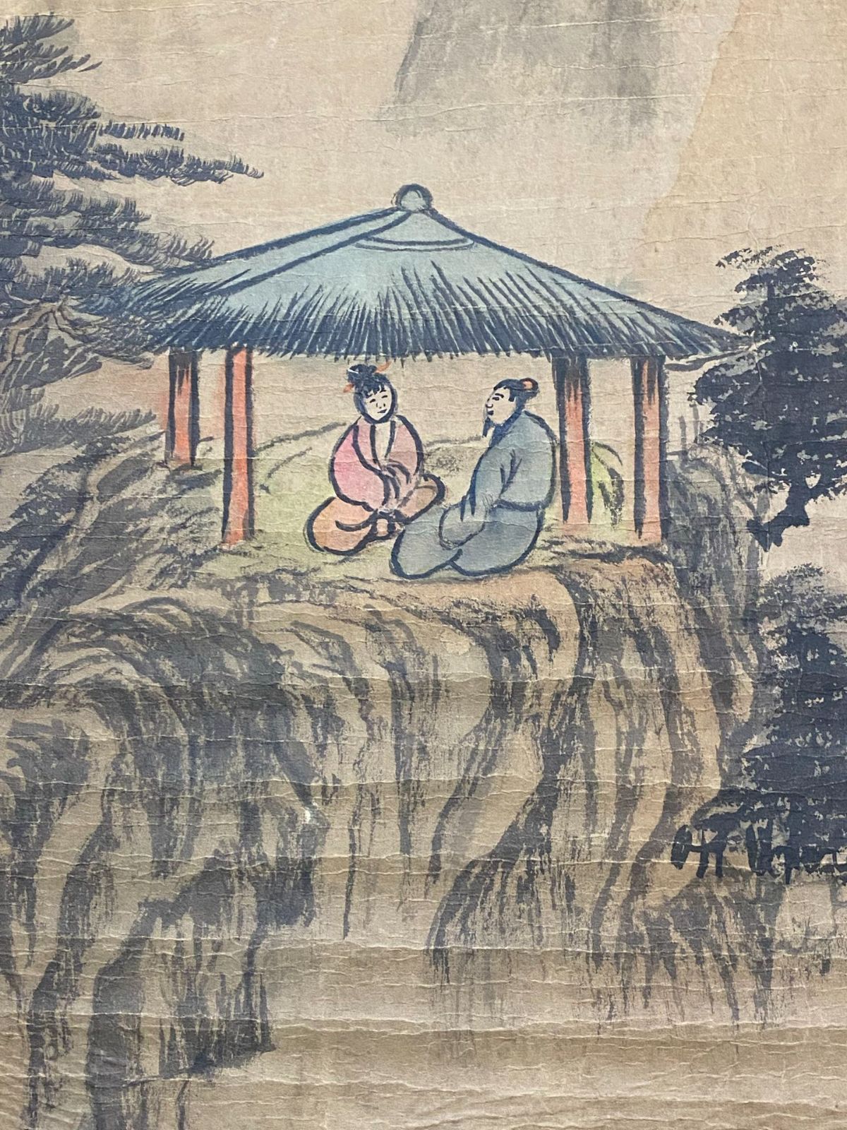 中国字画・張大千・三尺中堂画・山水画・繪画・肉筆紙本】・置物・古賞