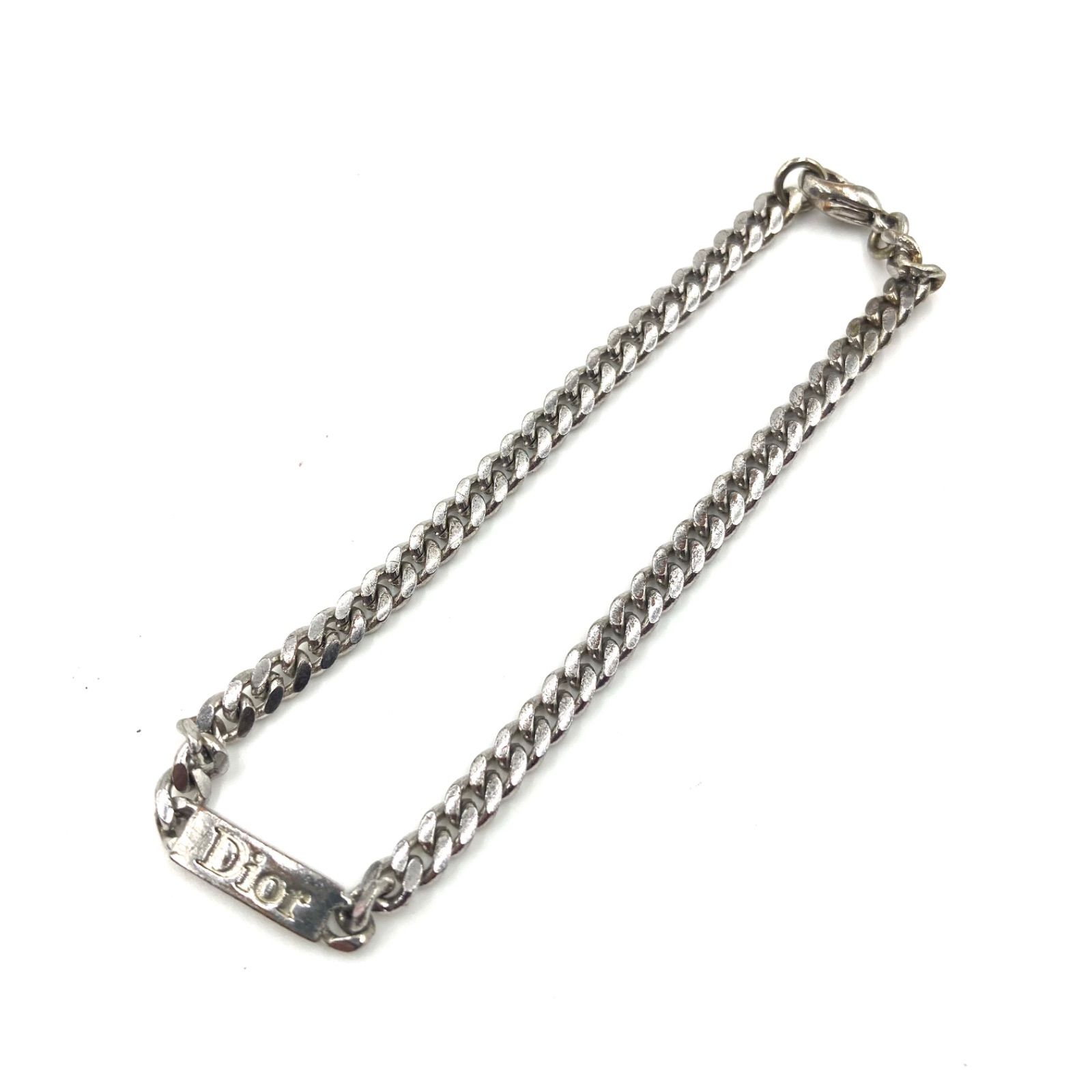美品✨ DIOR アトリエ ブレスレット プレート チェーン 喜平 シルバー 美品 Dior ブレスレット ロゴ プレート 喜平 シルバー ユニセックス