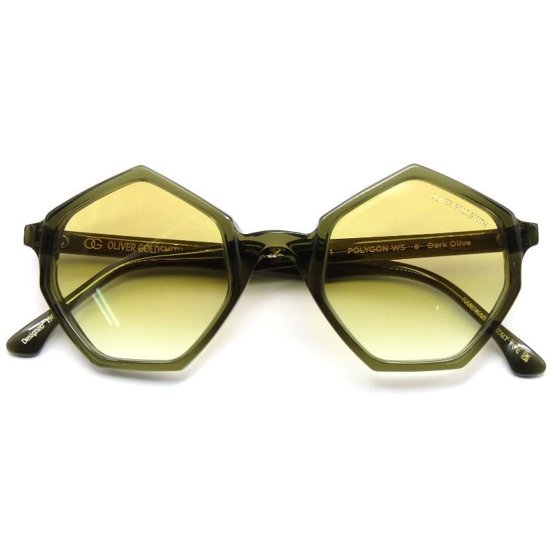 未使用 OLIVER GOLDSMITH オリバーゴールドスミス サングラス POLYGON WS イタリア製 ポリゴン ヘプタゴン 七角形 Dark Olive 61004965 未使用 OLIVER GOLDSMITH オリバーゴールドスミス サングラス POLYGON