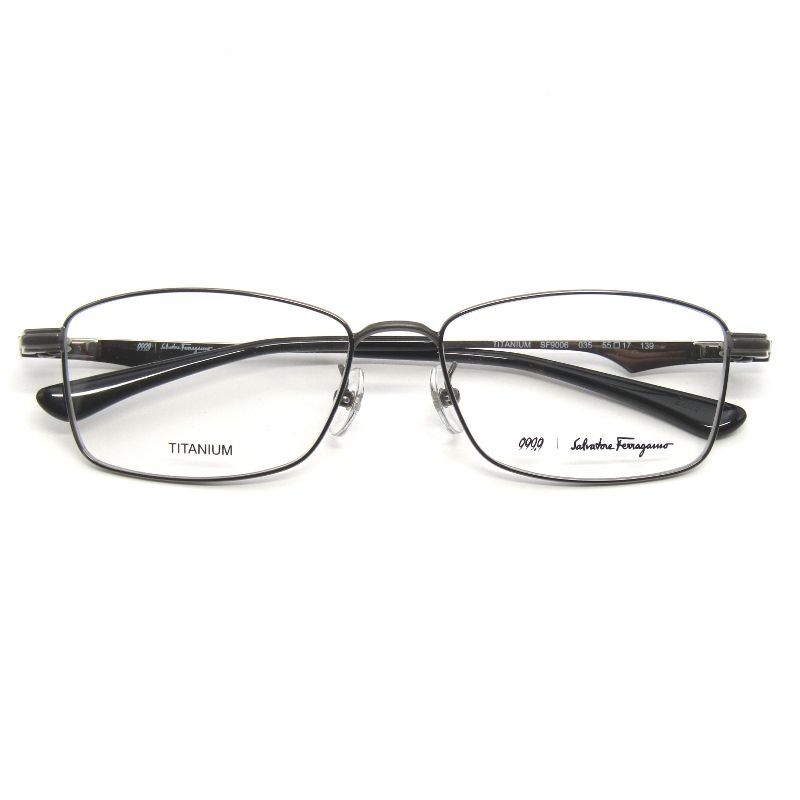 未使用 999.9 × FERRAGAMO フォーナインズ フェラガモ メガネフレーム SF9006 日本製 スクエア 035 シャイニーガンメタル 65009986 未使用 999.9 × FERRAGAMO フォーナインズ フェラガモ メガネフレーム