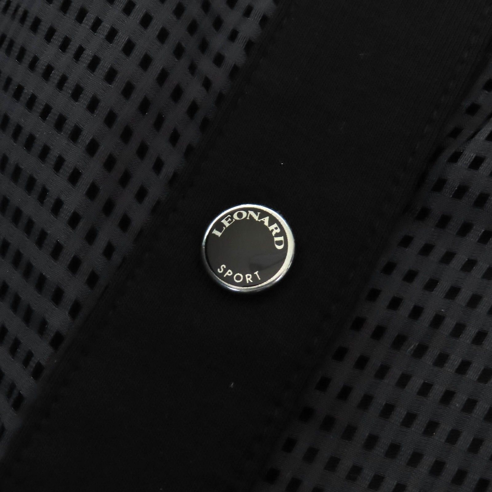 極美品△LEONARD SPORT レオナールスポーツ コットン ロゴスナップボタン 袖ロールアップ 長袖シャツ ブラック 40 日本製 正規品 レディース 極美品△LEONARD SPORT レオナールスポーツ コットン ロゴスナップ