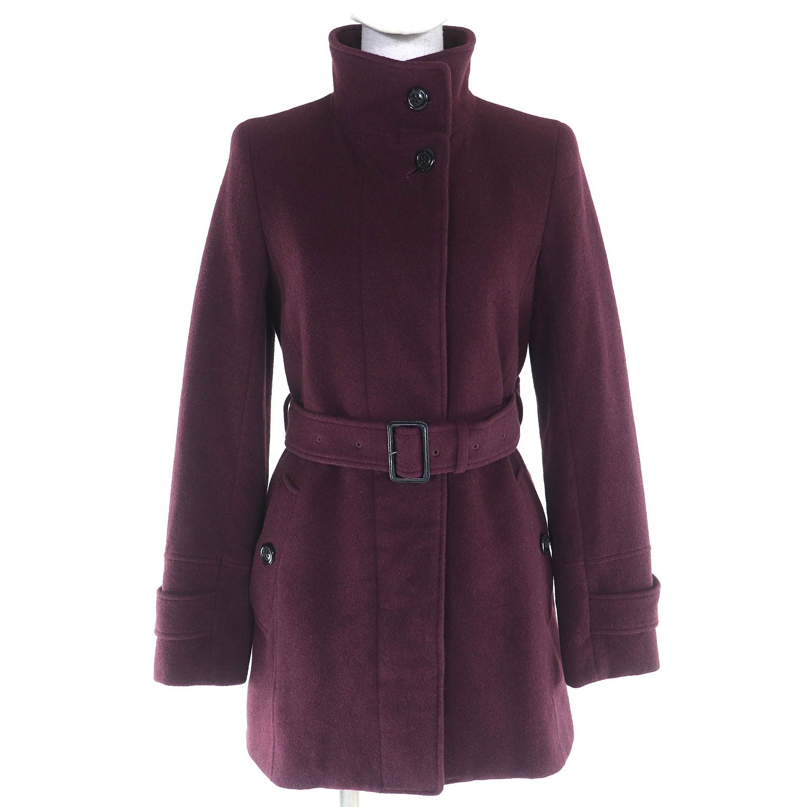 バーバリーロンドン　パープル　ウール　90% コート　紫 美品△BURBERRY LONDON バーバリーロンドン アンゴラ ウール 裏地