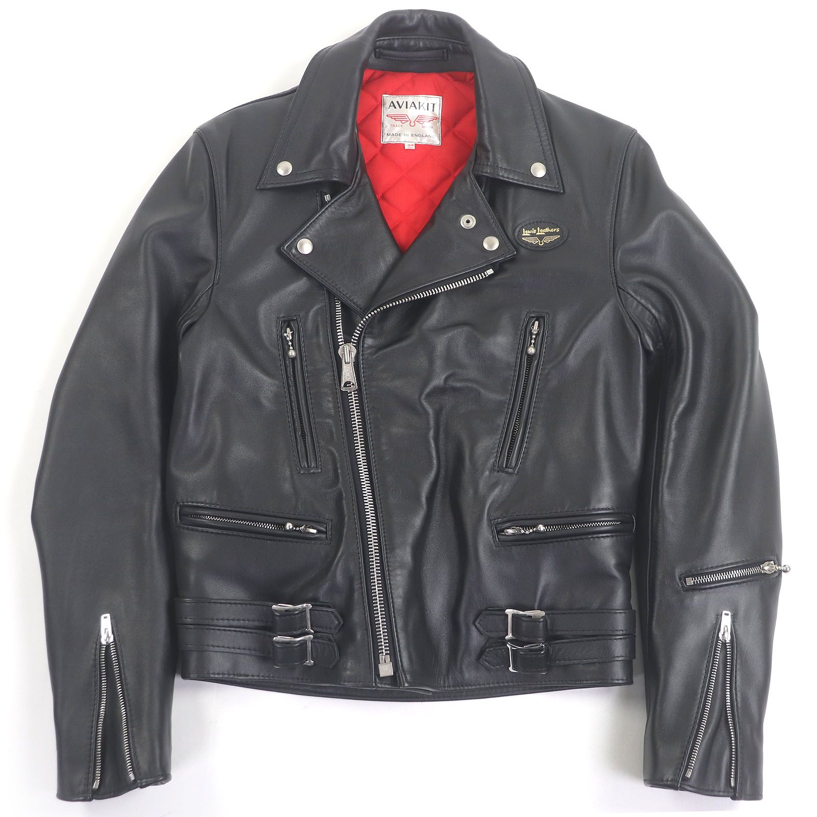 極美品□Lewis Leathers ルイスレザー 本革 AVIAKIT ダブルライダース 