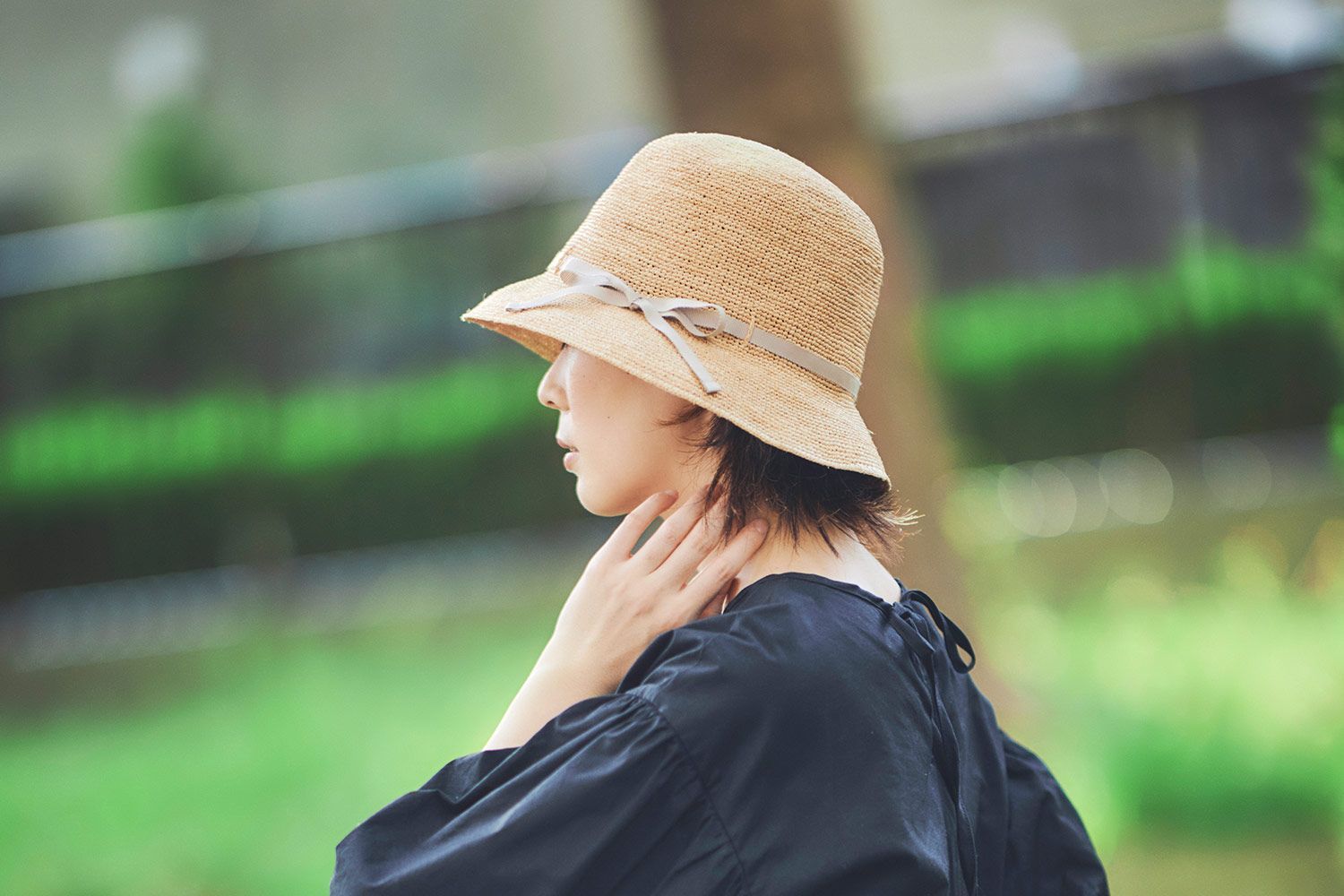 ≪田中帽子店 公式≫ Gina ジーナ ラフィア ショートクロッシェ 麦わら