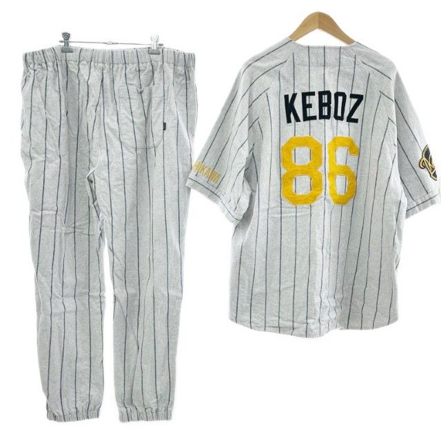 Keboz ケボズ セットアップ Lサイズ ストライプ ベースボール ワッペン 
