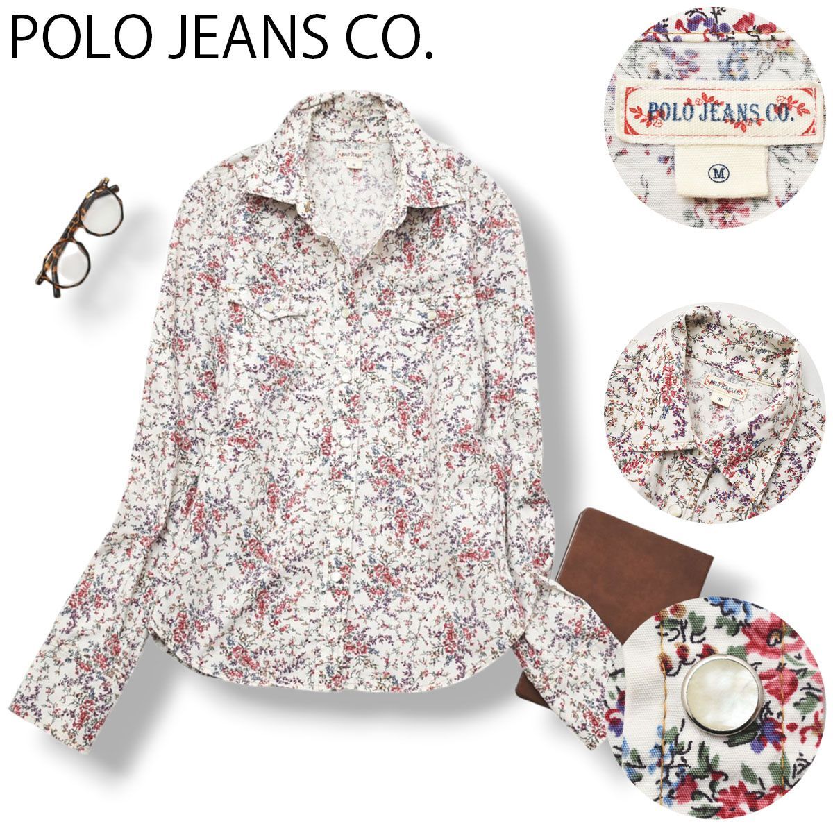極美品】 90s ポロジーンズ POLO JEANS CO. 長袖 リバティー プリント 