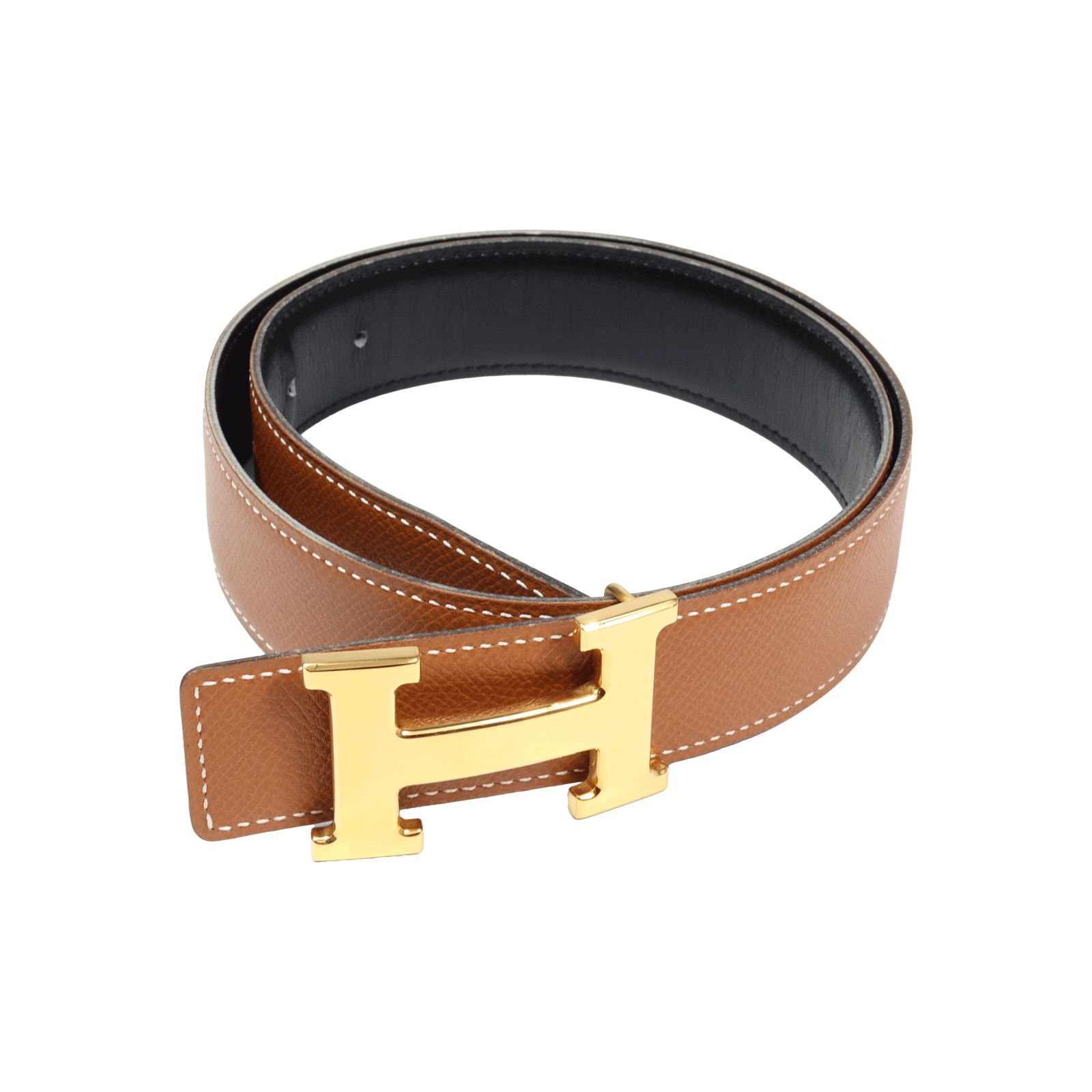 HERMES エルメス コンスタンス Hベルト リバーシブル レザー ブラック 