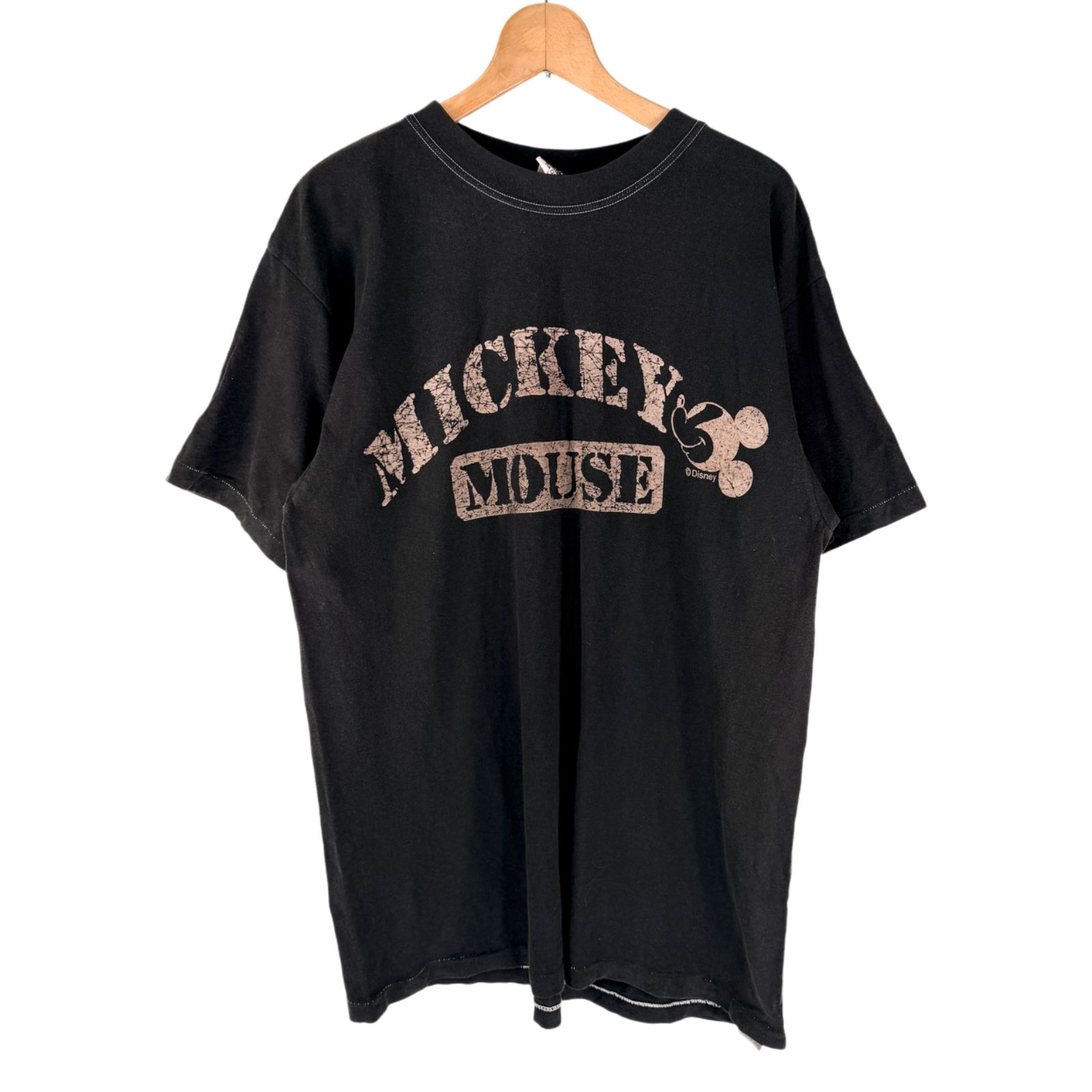 ヴィンテージ　90s USA ディズニー　ミッキーマウス　アート　Tシャツ　黒 90s ヴィンテージディズニー ミッキーマウス フェード Tシャツ L 黒