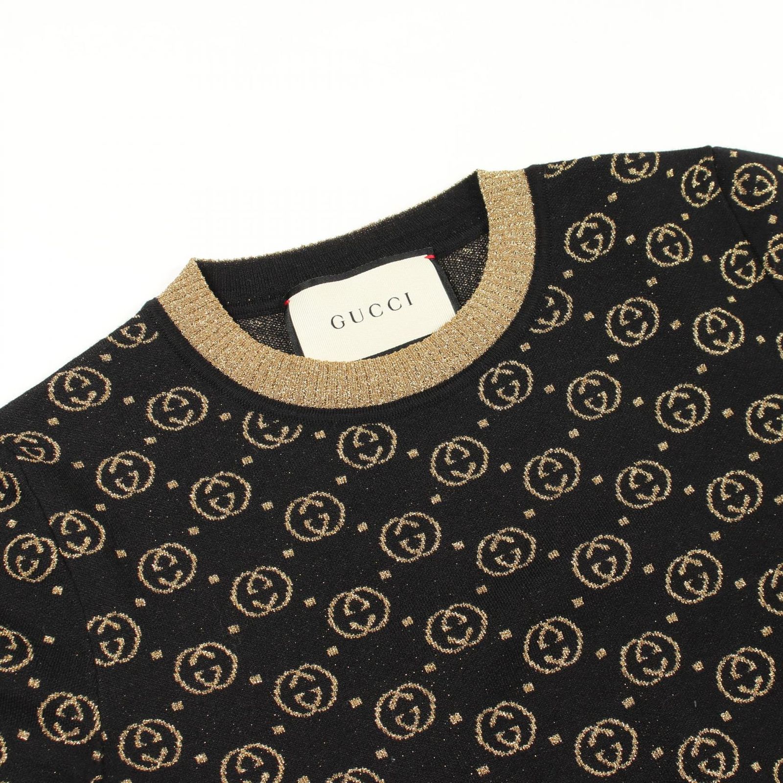 グッチ GUCCI ニット GG柄 ウール 半袖ニット レディース Used A 