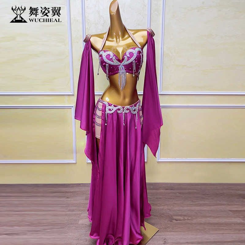 新品 未使用 社交ダンス衣装 ベリーダンス衣装 レディース オリエンタルダンス衣装 ダンスコスチューム ステージ衣装 舞台衣装 発表会 ショー パフォーマンス ダンスウェア ロングスカート セットアップ グレー ローズ WZY250