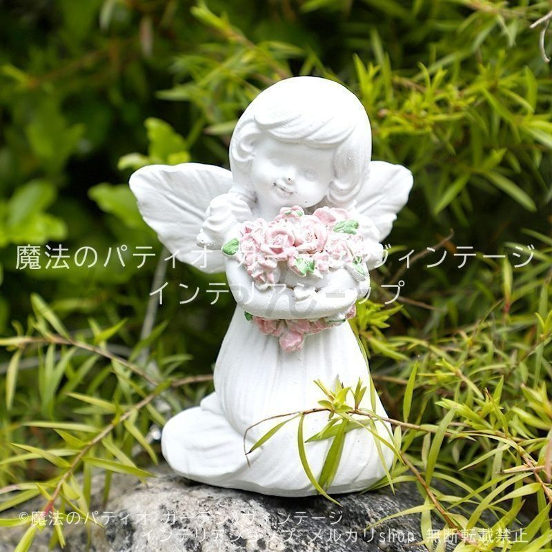 ガーデンオブジェ エンジェル 天使 置物 樹脂 かわいい エレガント