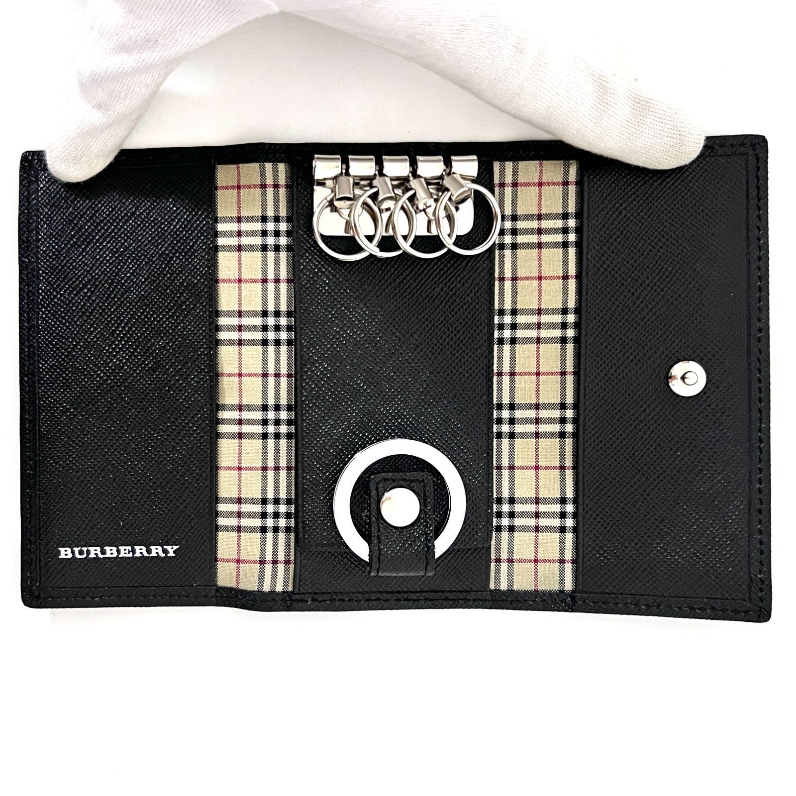【未使用】BURBERRY バーバリー ケース レザー ノバチェック SD6083 新品未使用！ 訳あり！ BURBERRY バーバリー ノバチェック 4連