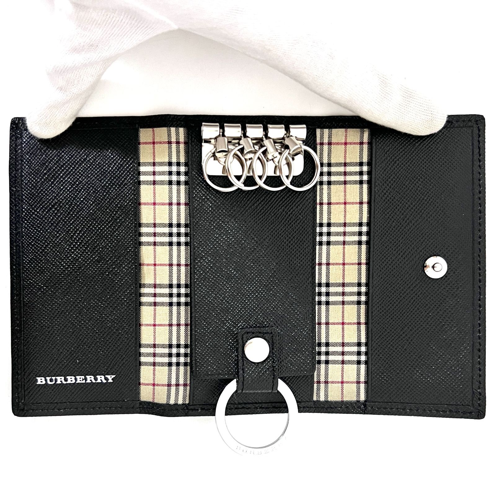 新品未使用　BURBERRY ノバチェック キーケース ブラック キーリング メンズ 未使用 BURBERRY ノバチェック キーケース ブラック キーリング