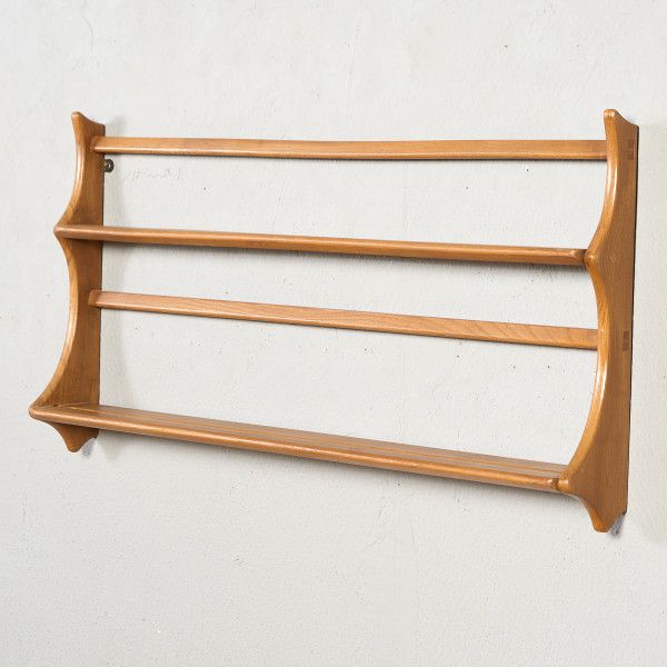 イギリス エルム アーコール ERCOL ヴィンテージ ウォールラック (268) ブルーラベル ercol プレートラック 英国 飾り棚 壁掛け 装飾 ディスプレイ スパイスラック #87178 イギリス エルム アーコール ERCOL ヴィンテージ ウォールラック (268