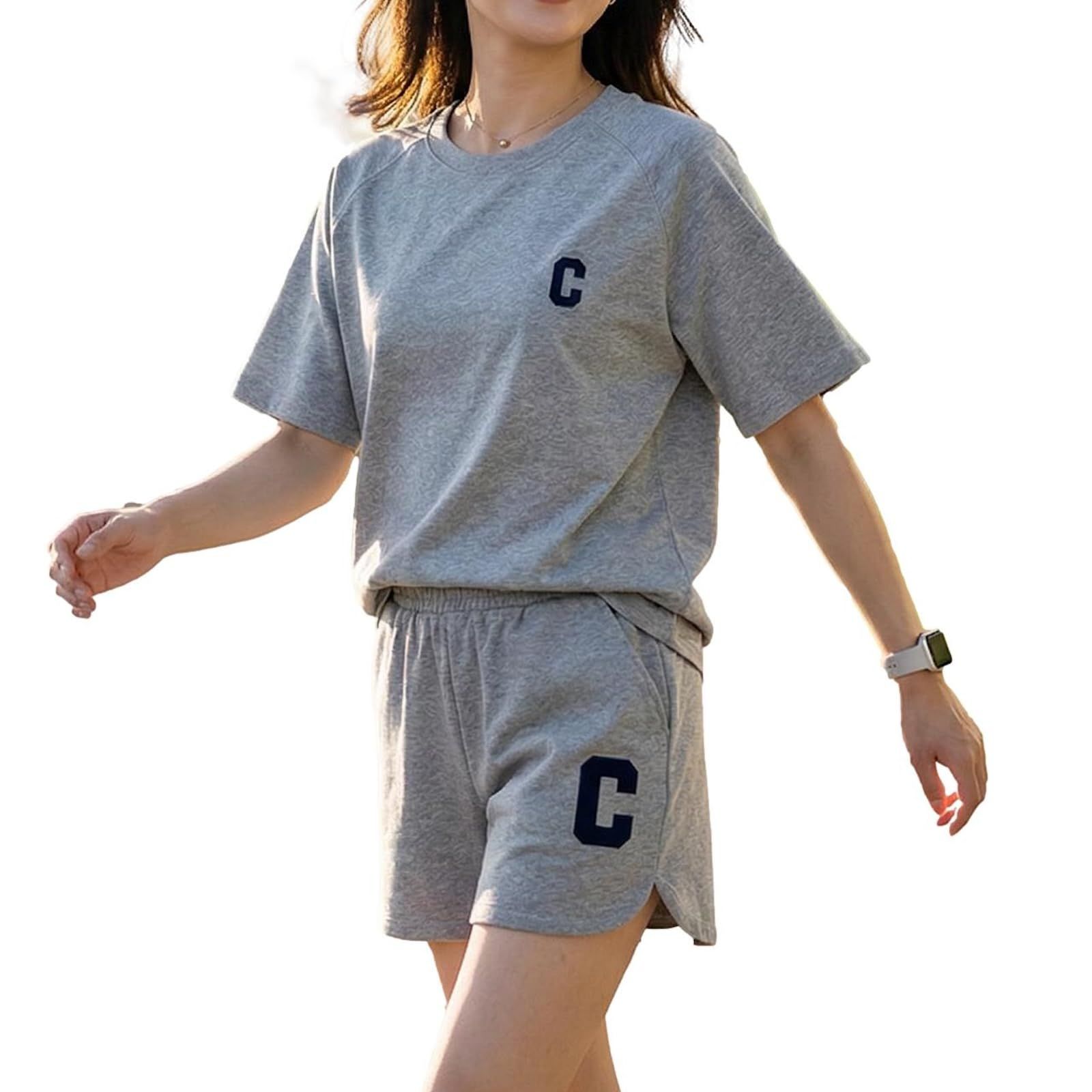 ReiLuana] セットアップ レディース 夏 上下 半袖 Tシャツ ショート 