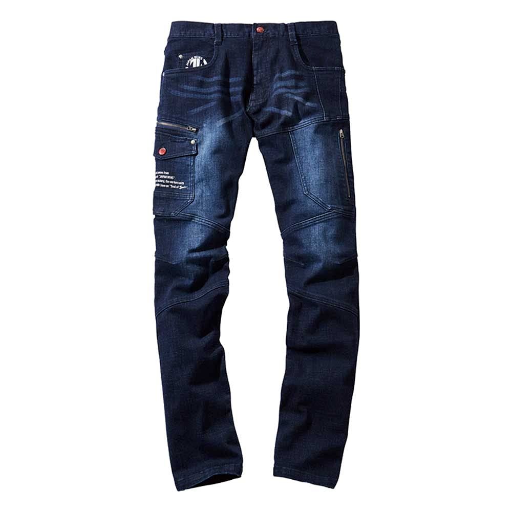 Jawin ジャウィン ストレッチノータックカーゴパンツ 53002 カーゴパンツ 通年 作業服 コーデュラ デニム 85 143インディゴ [143インディゴ] [85]