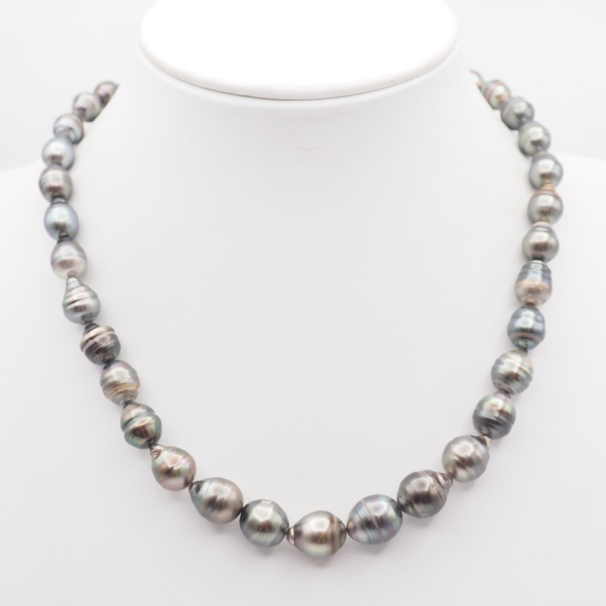 R900 バロックパール 真珠 SILVER刻印 ネックレス グレー系カラー 