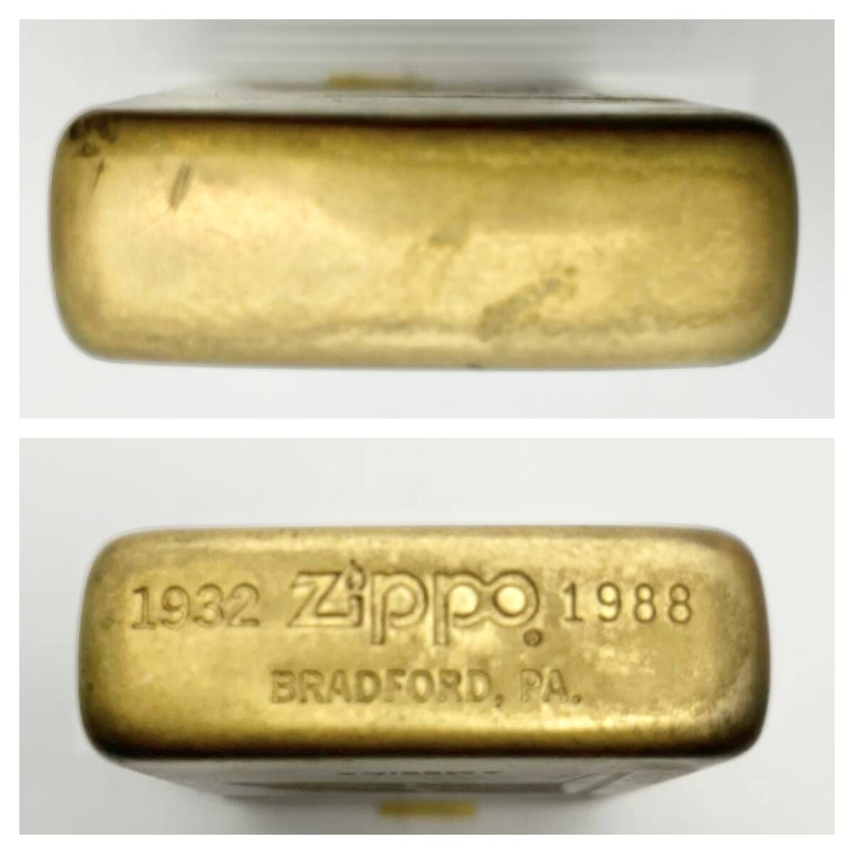 ZIPPOジッポー SOLID BRASS スリム 1988年 オイルライター 【現状品