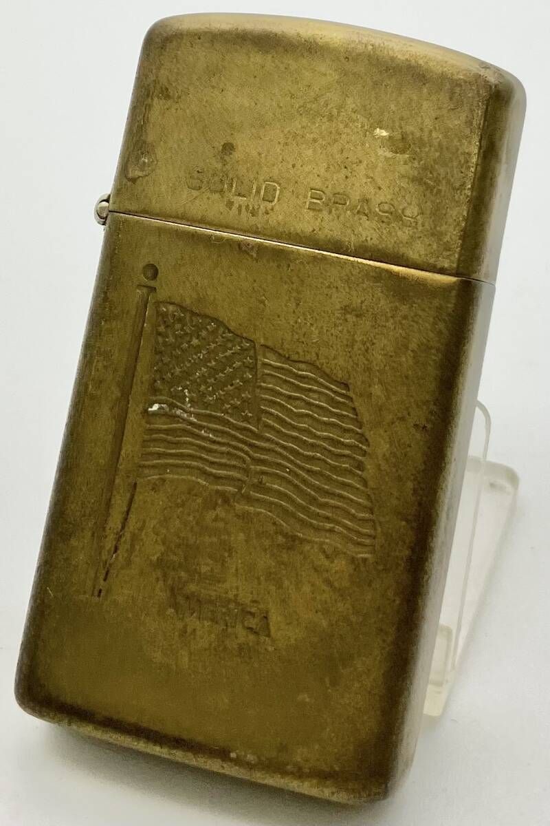 ZIPPOジッポー SOLID BRASS スリム 1988年 オイルライター 【現状品