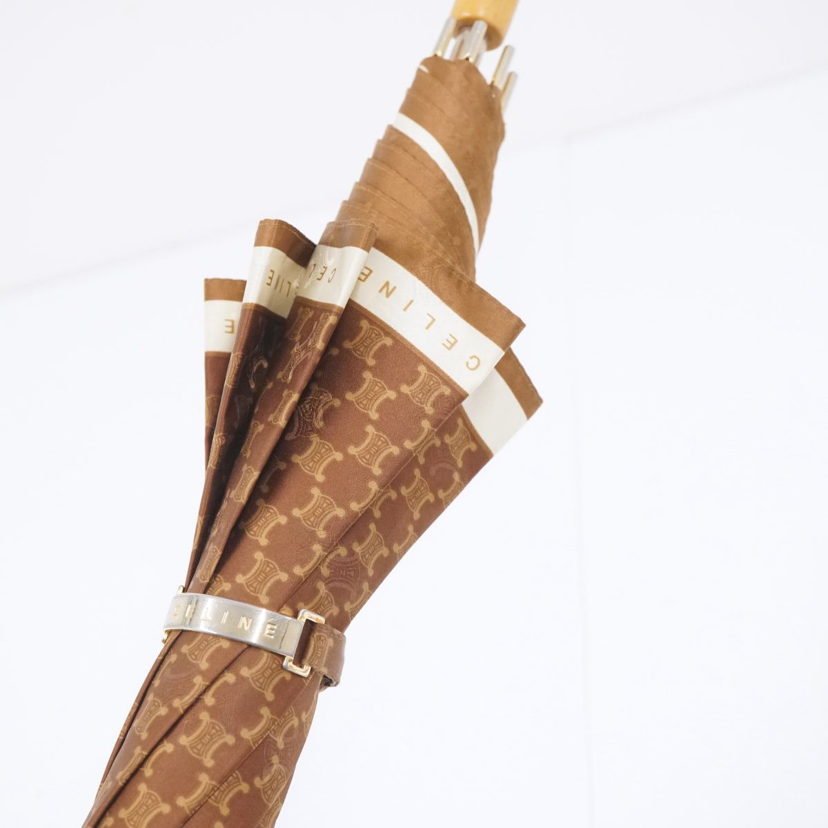 CELINE セリーヌ 傘 USED品 絶版 モノグラム ブラウン×ベージュ