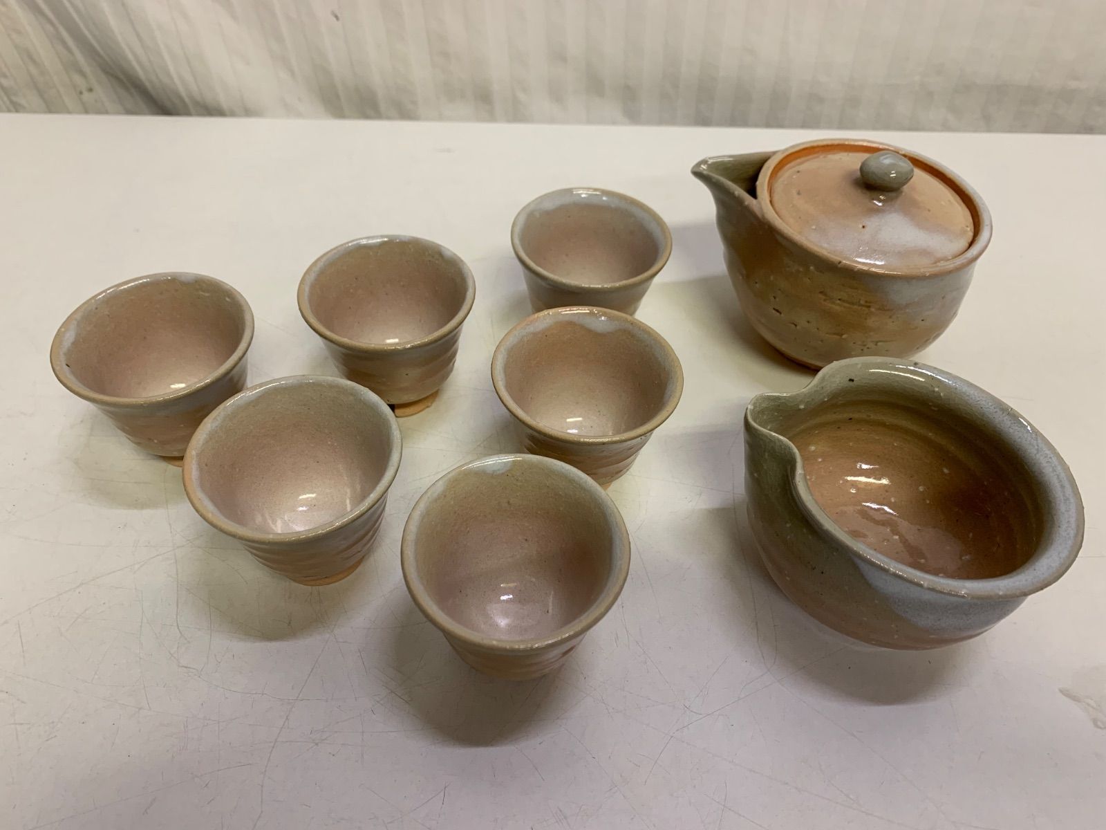 茶道具セット 『横田鳳山造』　唐銅　青磁三ツ人形 九谷焼茶碗　御羽箒　おまとめ品 茶道具 『横田鳳山造』 唐銅 青磁三ツ人形 九谷焼茶碗 御羽箒 おまとめ