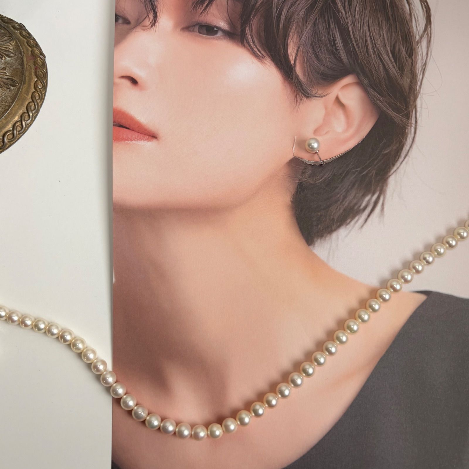 アコヤ真珠】パールネックレス イヤリング セット 7.0mm〜7.5mm 冠婚 