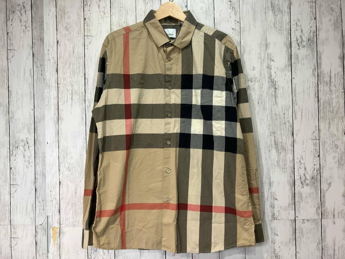 Burberry ベージュ系チェック 長袖シャツ BURBERRY バーバリー チェック コットンシャツ 8071445 長袖シャツ
