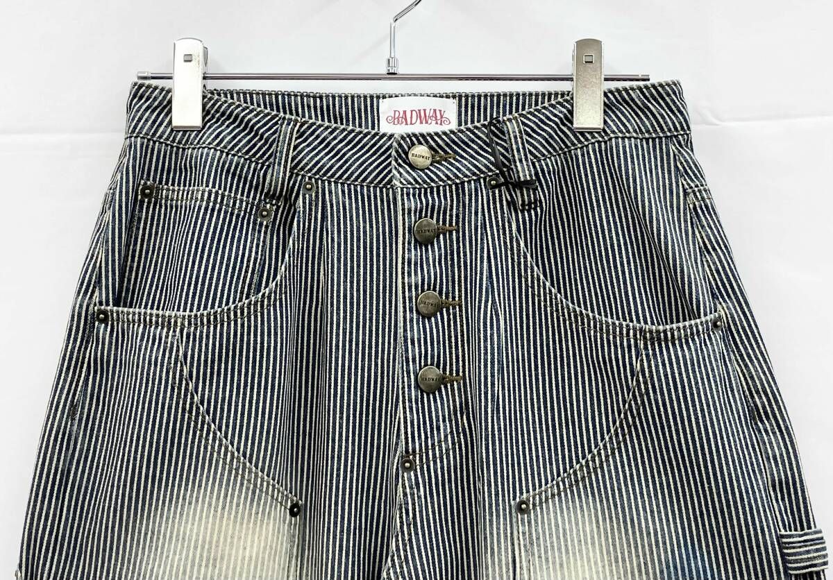 BAD WAY バッドウェイ ジーンズ BW1154 ヒッコリーペインターパンツ M