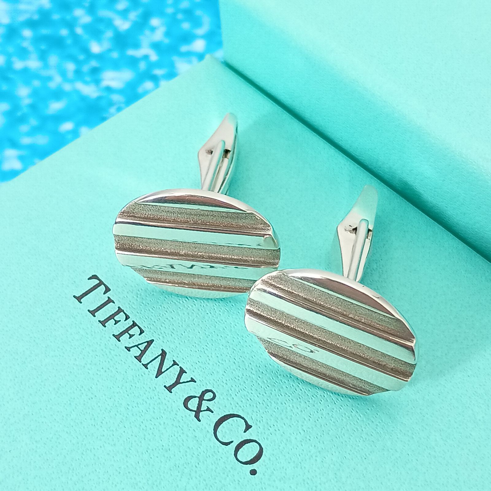 TIFFANY&Co. ティファニー グルーブド スリーライン カフス メンズ