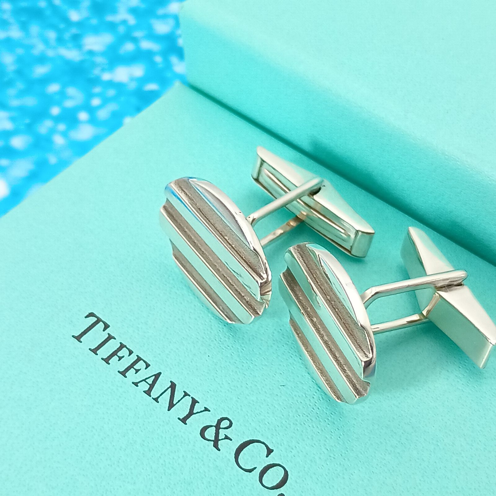 TIFFANY&Co. ティファニー グルーブド スリーライン カフス メンズ