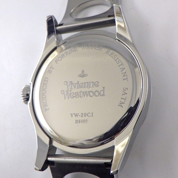 ヴィヴィアン・ウエストウッド Vivienne Westwood 腕時計 アーガイル VW-20CI デイト シルバー/グレー/ブルー文字盤 SS ブラウンレザーベルト クオーツアナログ 【中古】 ヴィヴィアン・ウエストウッド Vivienne Westwood 腕時計 アーガイル