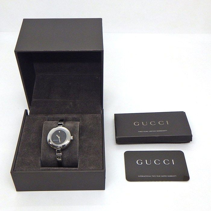 GUCCI グッチ バングルウォッチ 腕時計 ブラック文字盤 クォーツ