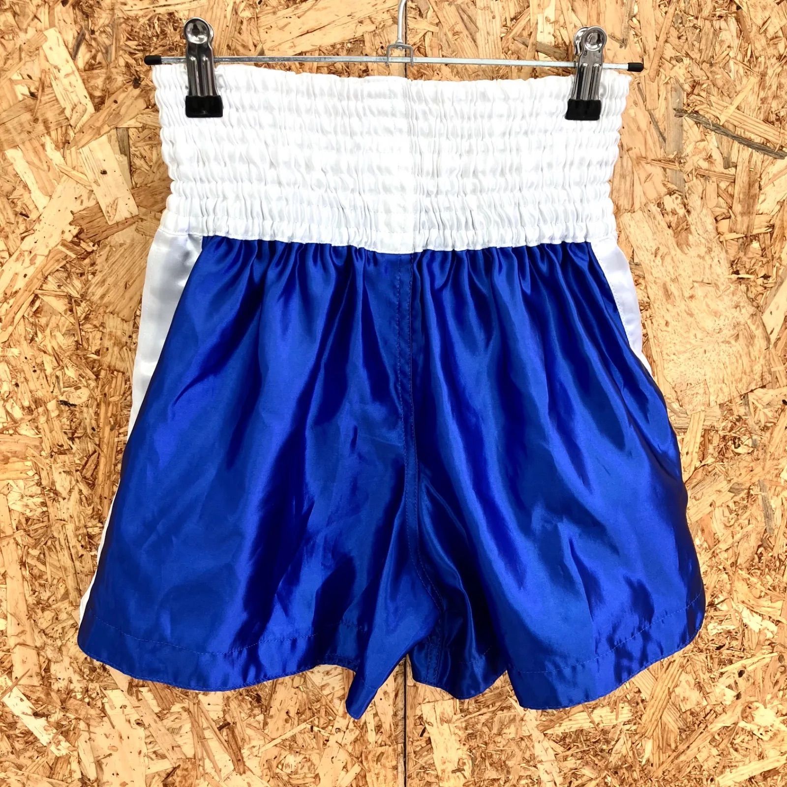 ISAMI ボクシングショーツ M ホワイト/ブルー　はじめの一歩　オーダー品 SG4969 ISAMI 格闘技 ショートパンツ ブルー ホワイト メンズ S - メルカリ